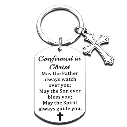 Confirmation Gifts for Teenage Girls Boys Confirmation Sponsor Gift for Women Men Catholic Teen Boys Girls Faith Fathers Day Religious Bible Verse Keychain Baptism 1st Communion Easter Basket Stuffers