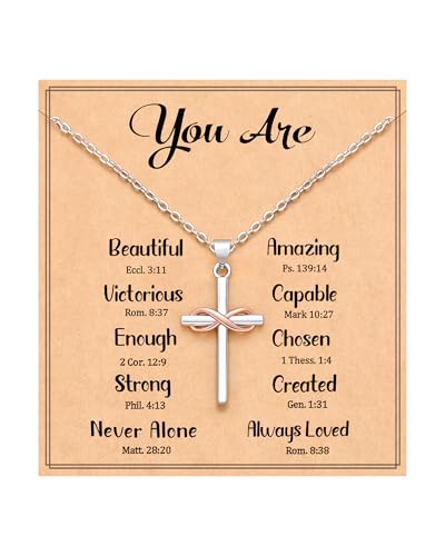 UPROMI You Are Always Loved - Infinity Cross Necklace for Girls & Women
