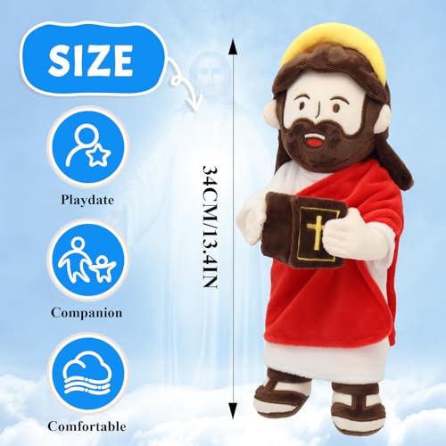 Yelakey Speaking Jesus Plush Doll 13.4", Religious Gift for Kids - color: Red