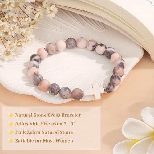 Christian Grandparents - Day Gifts for Women, Religious Cross Bracelet - color: Always-Pink