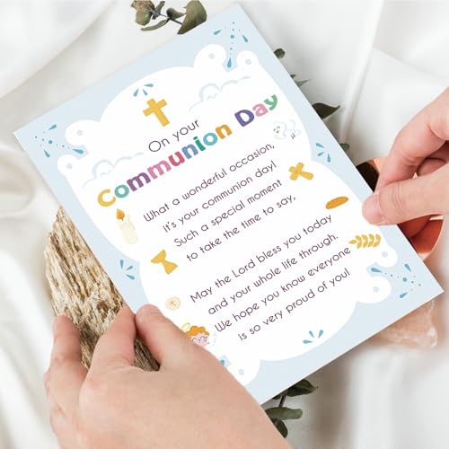 First Holy Communion Card, Religious Gift for Girls Boys - style: AM-445
