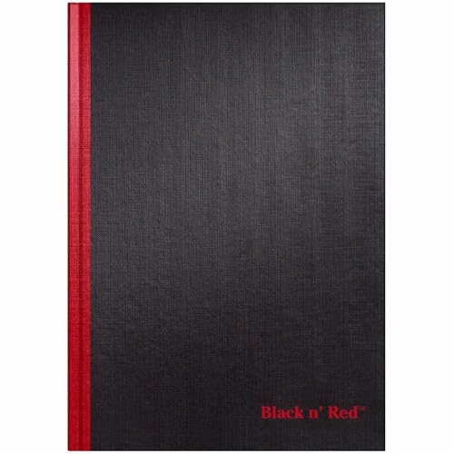Black n' Red Notebook, Business Journal, 11-3/4" x 8-1/4", 96 Sheets, Ruled, Optik Paper, Hardcover, Casebound, Black (D66174) - size: 1 Count, style: Large