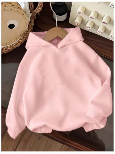 BANGELY Faith Over Fear Hoodie Girl's Christian Sweatshirt Long Sleeve Tops - color: Pink, size: 9-10 Years