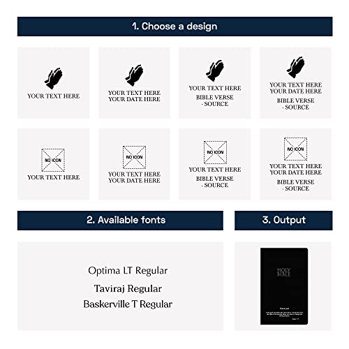 Personalized NIV Small Print Bible for Adults, Name Imprint, Standard Size - color: Black, style: New International Version