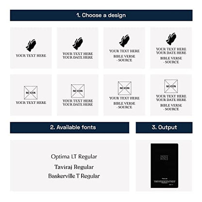 Personalized NIV Small Print Bible for Adults, Name Imprint, Standard Size - color: Black, style: New International Version