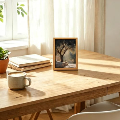 DWJNG Jesus Under the Olive Tree Wall Art,Wood Framed 8x10 Inches. - color: Think Wall Art, size: 10"L x 8"W