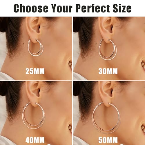Gacimy Criss Cross Hoop Earrings for Women, 14K Gold Plated Hoops - color: Rose Gold, size: 50mm