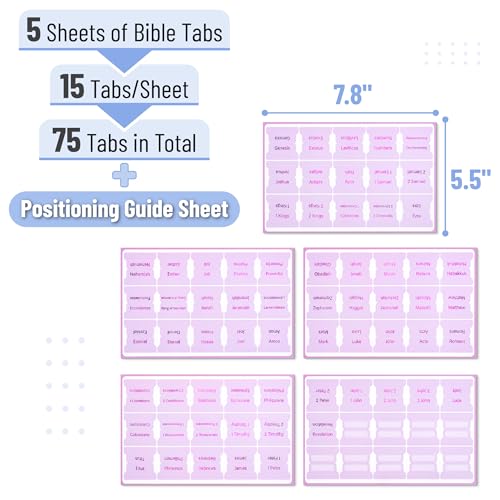 Mr. Pen- Laminated Bible Tabs, 75 pcs, Dusty Lilac - color: Dusty Lilac