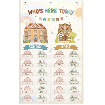 Attendance Chart for Classroom Jobs Durable Classroom Management Charts with 40 Student Cards Behavior Tracker Helping Hands Attendance Chart for Preschool Kindergarten Elementary Supplies