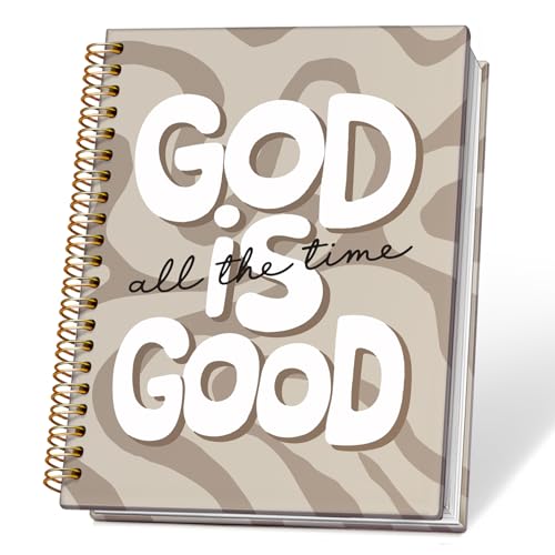 ETVISO Beige Wavy Bible Journal Notebook for Women, Inspirational Christian Gifts for Women, Prayer Bible Supplies Journal, Church Notes Notebook, Cute Preppy Hardcover Spiral Notebooks 5.5x8.3 - color: 04-Bible(Beige Wavy)