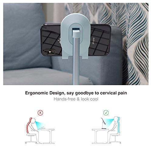 Bright Stone Phone Stand for Desk, Adjustable Cell Phone Holder for Desk, Compatible with 4"-12.9" Phones/Tablet/iPhone/iPad/Switch (Blue) - color: Blue