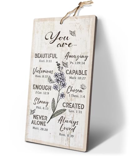 YZEXEZY Bible Verse Sign 12"x6" Farmhouse Christian Home Office Wall Decor Inspirational Christian Art Gifts for Prayers-You Are - style: You Are