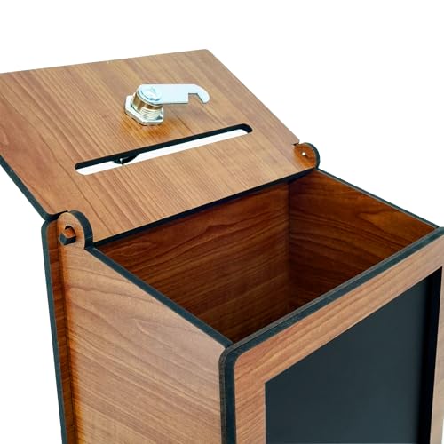 Shumei Lockable Box for Voting Suggestions Opinions and Tips - Wooden, Ideal for Offices Community Centers Bars and Banquet Halls