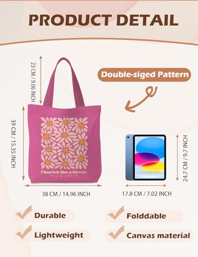 Bible Bags for Women, Christian Tote Bag, Gifts for Christian Women - color: Psalm 103:15