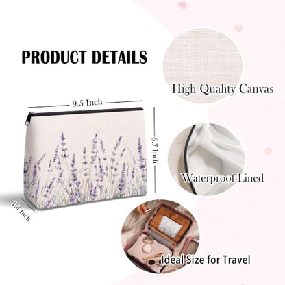 Purple Lavender Zipper Makeup Bag for Women - color: Lavender