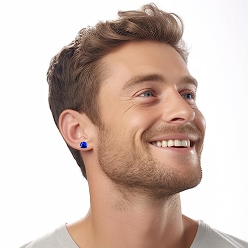 14 Pairs Earrings for Men and Women - Black Stud, Hoop, Cross, and Dangling Earrings Set - Stainless Steel Ear Cuffs Piercing Jewelry - color: Black