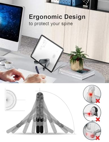 MONEER Cell Phone Stand, Phone Stand for Desk, Foldable & Portable iPhone Stand, Cell Phone Holder Desk Compatible with All Mobile Phone, iPhone, iPad mini, Tablet 4-10.5" (Silver) - color: Silver