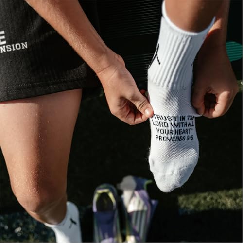 6 Pairs Christian Socks Cross Prayer Socks with Bible Verse,Christian Gift for Man Women Youth Birthday Christmas - color: 3:5-white