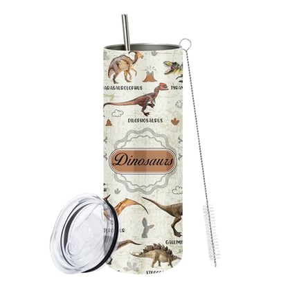 Dinosaur Cup Slim Dino Tumbler 20OZ, Gift for Thanksgiving Christmas 1PCS - color: Dinosaur