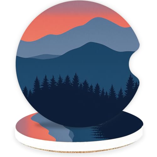 Ceramic Car Coasters – Absorbent Car Cup Holder Coaster Set for Women, Cute Aesthetic Car Accessories for Girls, 2 Pack (Ice Blue) - color: Ice Blue