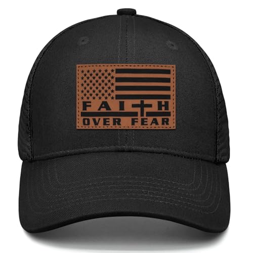 Jesus Hat Christian Gifts for Men American Flag Hats Faith Over Fear Hat Fathers Day Christmas Birthday Gifts for Friend - color: Faith