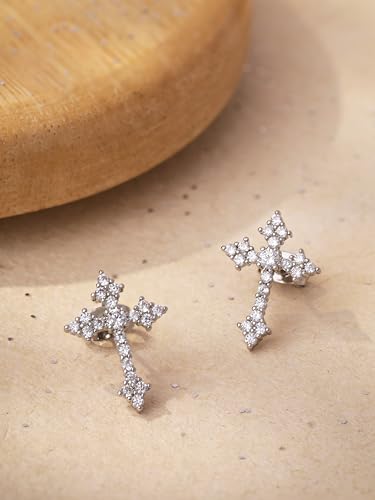 Sacina Dainty Cross Stud Earrings, Cross Earrings for Women, Gothic Earrings, Grunge Earrings, Y2k Earrings, Christmas Jewelry Gift for Women