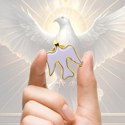 12/50/100Pack White Dove Gold Plated Enamel Lapel Pin-Holy Spirit/Peace/Memorial Gifts For Clothes Bags Hat - color: 50-Pack