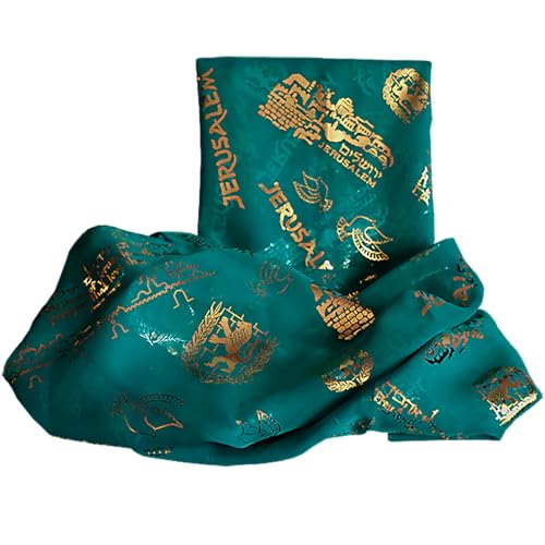 Nana Gifts Jerusalem Scripture Scarf For Women, 20" X 60" - color: Teal
