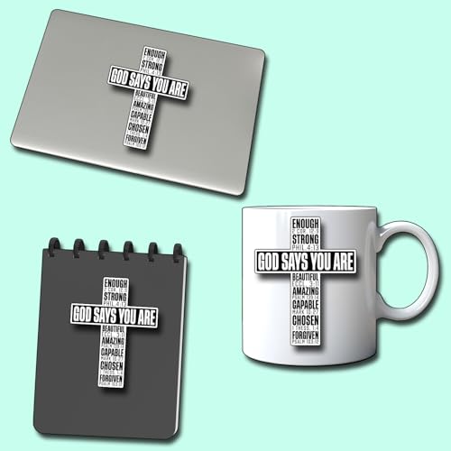 (3Pcs) God Says You are Sticker Christian Inspirational Decals Decorate Books Laptop Phone Water Bottles Kindles Tumbler Waterproof Vinyl Stickers 2,6 x 3 Inch - color: God Says You Are