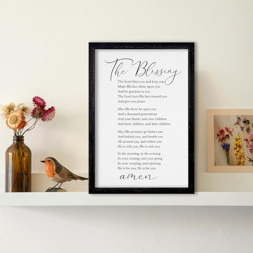 comurdyo The Blessing Bible Verse Wall Art, 16"×11", Black - color: The Blessing (Black), size: 16"L x 11"W