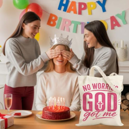 Faith Canvas Tote Bag, Christian Gifts for Women Mama Sister Inspirational Bible Verse Birthday Christmas - color: Christian 878