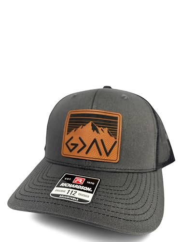 God is Greater Than The Highs and Lows Trucker Hat Women's Hat All Black Sun Hat Men Gifts for Girlfriends Cool Cap - color: Charcoal