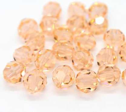 100pcs Adabele Austrian 4mm (0.16 Inch) Small Faceted Round Crystal Beads Light Peach Pink Compatible with Swarovski Crystals Preciosa - color: Peach/Pink, size: 4mm Small (100pcs)