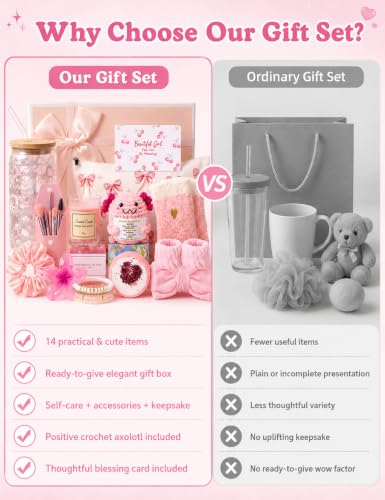 14PCS Halloween Gifts for Teen Girls - Teen Girl Gifts Trendy Stuff Basket - color: Pink