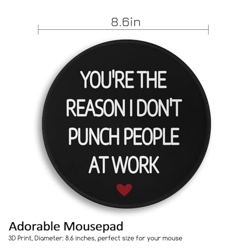 Funny Work Mouse Pad, Small Round Mousepad for Desk, Laptop - color: Funny Coworker Sign