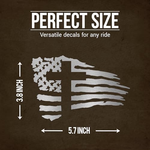GRITKULTURE American Flag with Cross Vinyl Decal Sticker for US Christian Cars, Trucks, Laptops, Jesus, Window Decal Sticker Police Thin Blue Line (Reflective) - color: Reflective