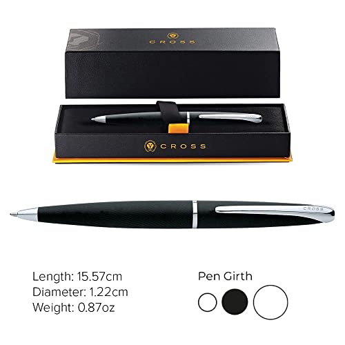 Cross ATX Basalt Black Ballpoint Pen, Medium Point, Black Ink - color: Basalt Black