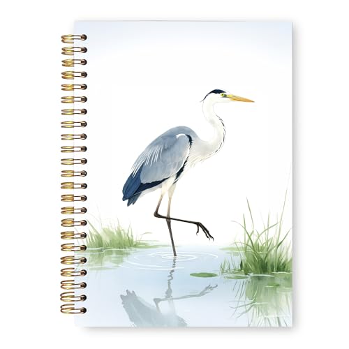 Blue Heron Gifts Notebook, Zen Nature Bird Journal for Adults Women, Bird Lover Watcher Gifts, Coastal Birding Hardcover Notebook Journal for Work Study 5.5x8.3 in - color: Blue Heron