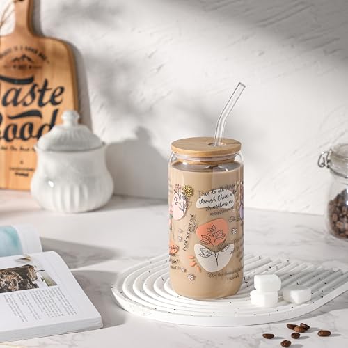 Christian Gifts For Women – Bible Verse Coffee Mug 16oz, My Daily Bible Affirmations Tumbler, Religious Gift & Bible Accessories for Sister, Wife and Friends, Iced Coffee Cups with Lid & Straw - color: Bible Verse-1