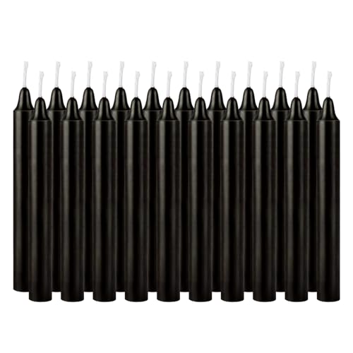 Unscented Black Spell Chime Candle-4 Inch Tall Taper Candles-20 Pcs Chime Candles, Mini Smokeless Candles for Rituals, Prayer,Dinners, Parties, Ceremonies, Shabbat - color: 4"20pcs-Black