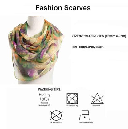 Pokeedioty Scarfs for Women Lightweight Scarves Elegant Floral Pattern Sheer Scarfs Shawls Wraps - color: Yh-106