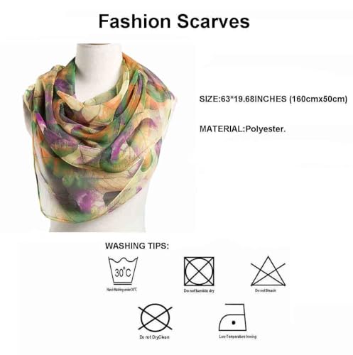 Pokeedioty Scarfs for Women Lightweight Scarves Elegant Floral Pattern Sheer Scarfs Shawls Wraps - color: Yh-106