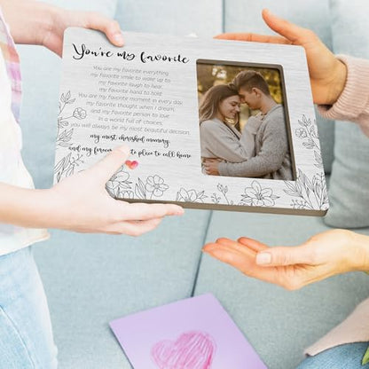 Soul Mates Picture Frame Gifts for Couple, Boyfriend Girlfriend Frame, You're My Favorite Gifts for Women Men Wooden Picture Frames. 4x6 inch Photo - color: Turquoise