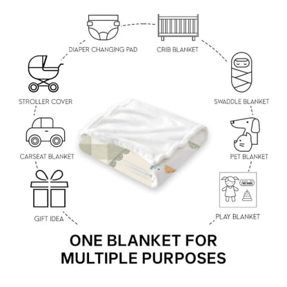 Personalized Goose Baby Blanket, Sage Gingham Nursery Throw Gift - color: #Ver9