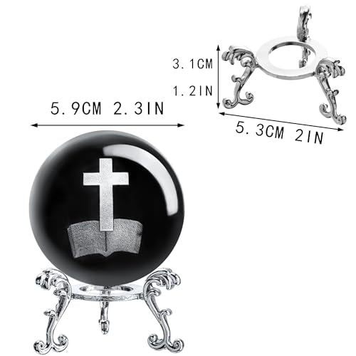 ZEERSHEE 3D Laser Cross Crystal Ball Christian Gift Religious Home Decor - style: Holy Bible