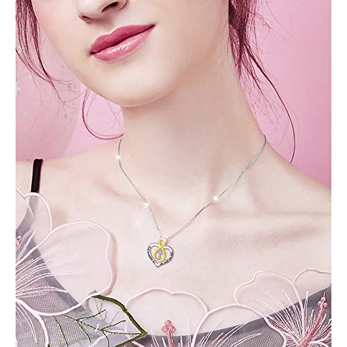 S925 Sterling Silver Christian Cross Heart Faith Bible Verse Necklace Rings - style: God is within her she will not fall -Infinity