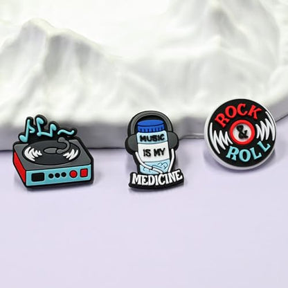 Cute Pins Bulk, Funny Lapel Badge Pins Rubber Brooch Pins for Backpacks, Hats, Bags - style: Music-22PCS