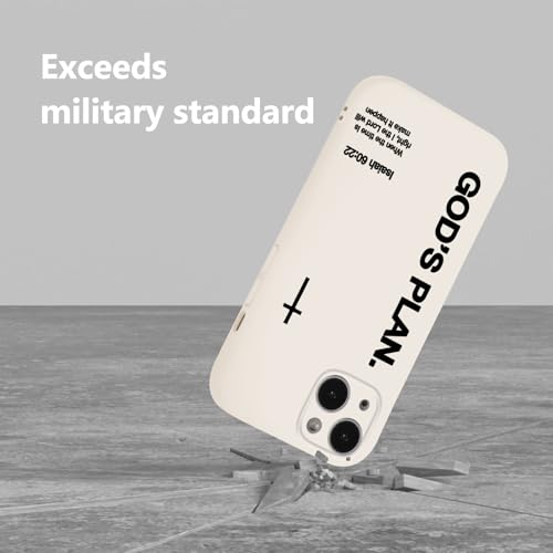 Magnetic Phone Case for iPhone 15, Aesthetic Jesus Bible Verse Cross Pattern Print for Women Men, Compatible with Magsafe, Shockproof Soft Silicone Cover for iPhone 15 6.1", White
