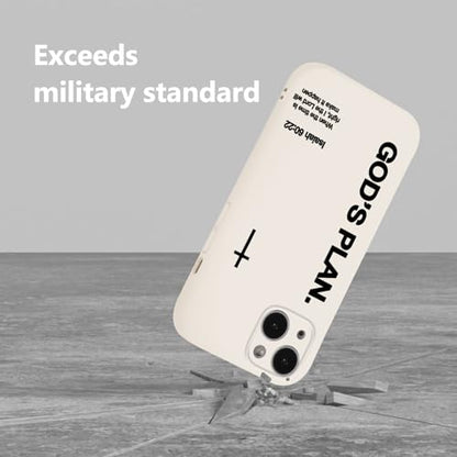 Magnetic Phone Case for iPhone 15, Aesthetic Jesus Bible Verse Cross Pattern Print for Women Men, Compatible with Magsafe, Shockproof Soft Silicone Cover for iPhone 15 6.1", White