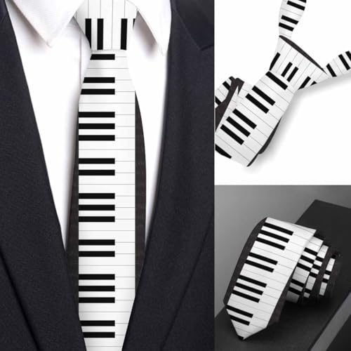 funny Ties for Men Business Novelty Men's Neckties for Festival Holiday Party Valentine's Day Wedding Christmas - color: Piano Keyboard